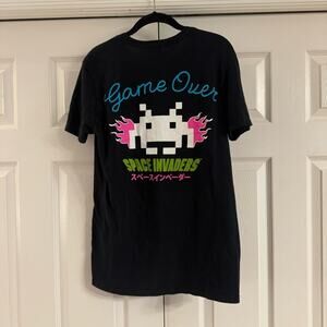 Space Invaders Black Short Sleeve T Shirt Size M Unisex Atari Games